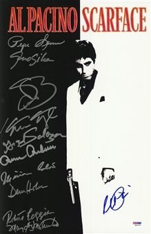 "Scarface" Cast Signed 11x17 Movie Poster With 11 Signatures Including Pacino, Loggia & Mastrantonio (PSA/DNA)